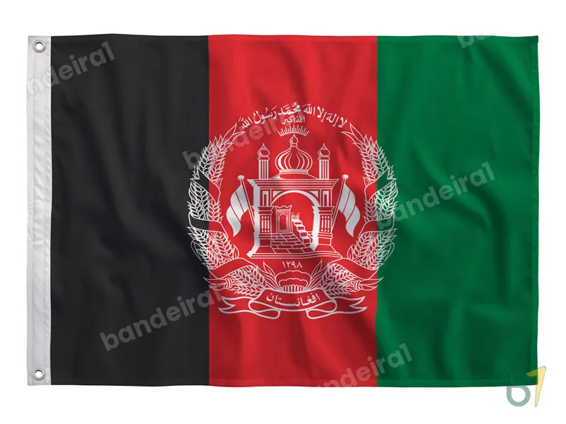 Bandeira do Afeganistão — poliéster — vista frontal