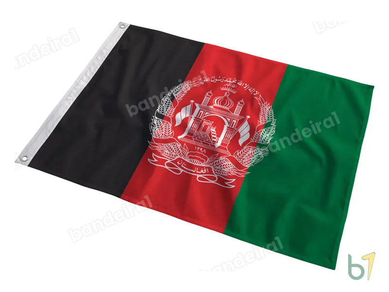 Bandeira do Afeganistão — poliéster — em movimento