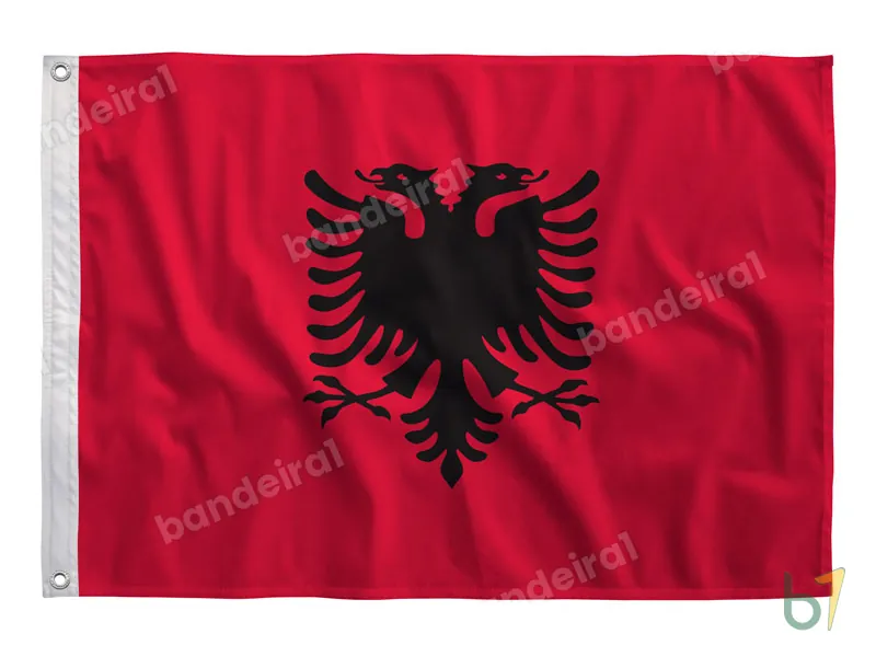 Bandeira da Albânia — poliéster — vista frontal