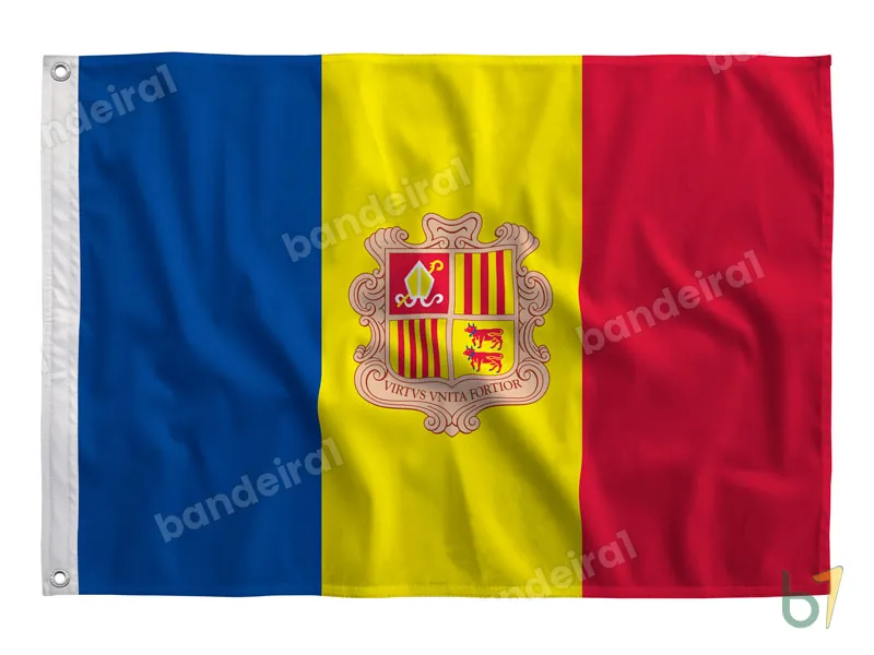 Bandeira de Andorra — poliéster — vista frontal