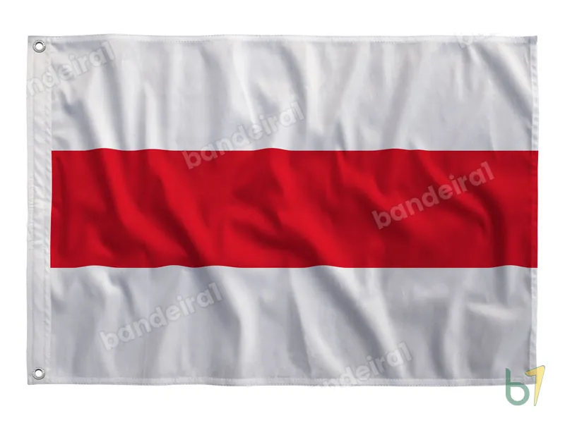 Bandeira de Belarus Histórica (Branco-Vermelho-Branco) — poliéster — vista frontal