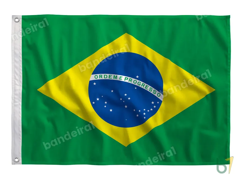 Bandeira do Brasil — poliéster — vista frontal