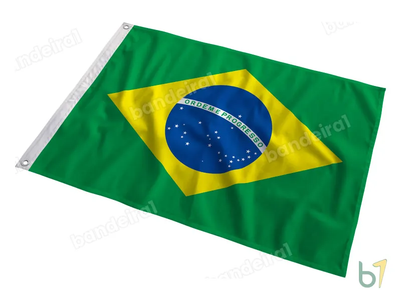 Bandeira do Brasil — poliéster — em movimento