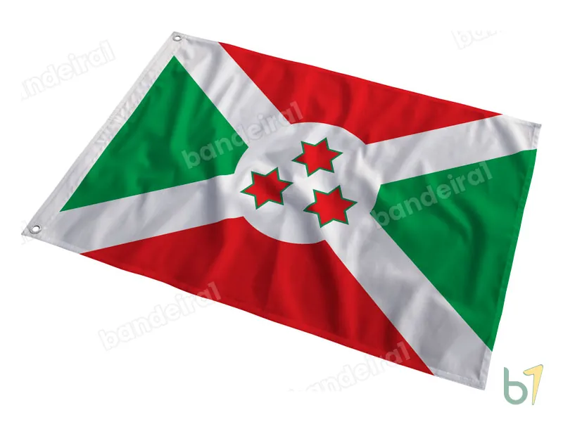 Bandeira do Burundi — poliéster — em movimento