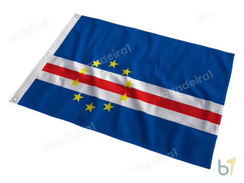 Bandeira de Cabo Verde — poliéster — em movimento