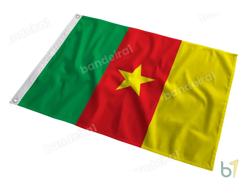 Bandeira de Camarões — poliéster — em movimento