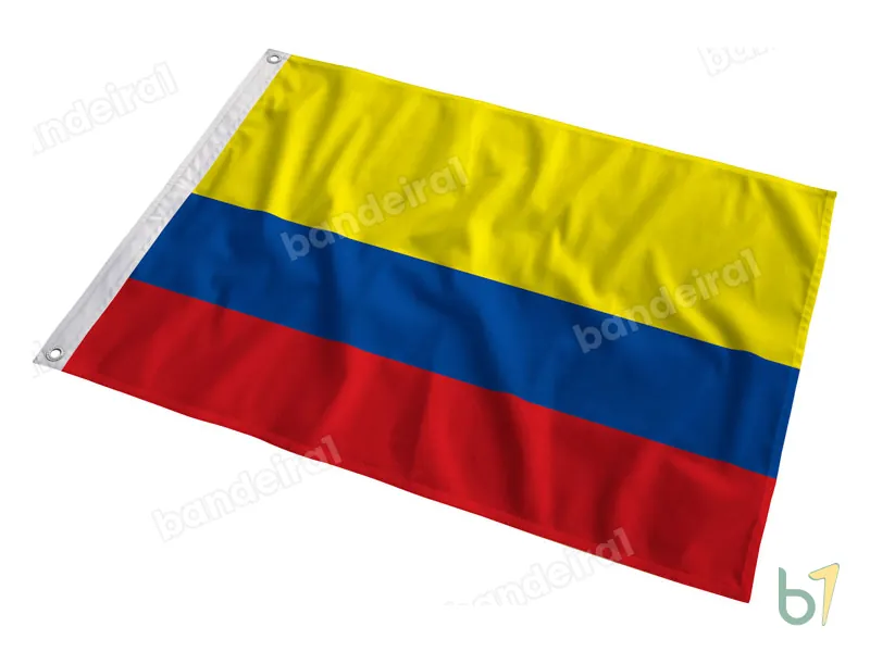 Bandeira da Colômbia — poliéster — em movimento