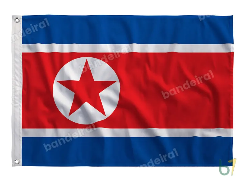 Bandeira da Coreia do Norte — poliéster — vista frontal