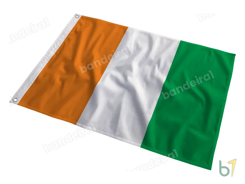 Bandeira da Costa do Marfim — poliéster — em movimento