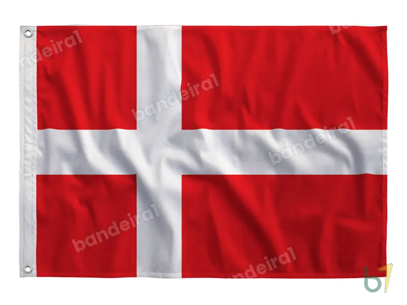 Bandeira da Dinamarca — poliéster — vista frontal