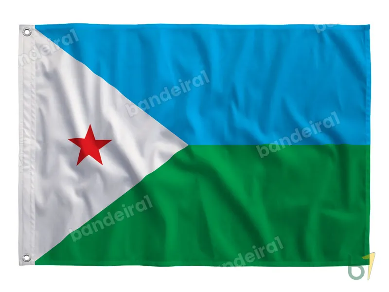 Bandeira de Djibouti — poliéster — vista frontal