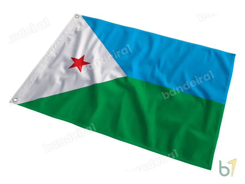 Bandeira de Djibouti — poliéster — em movimento