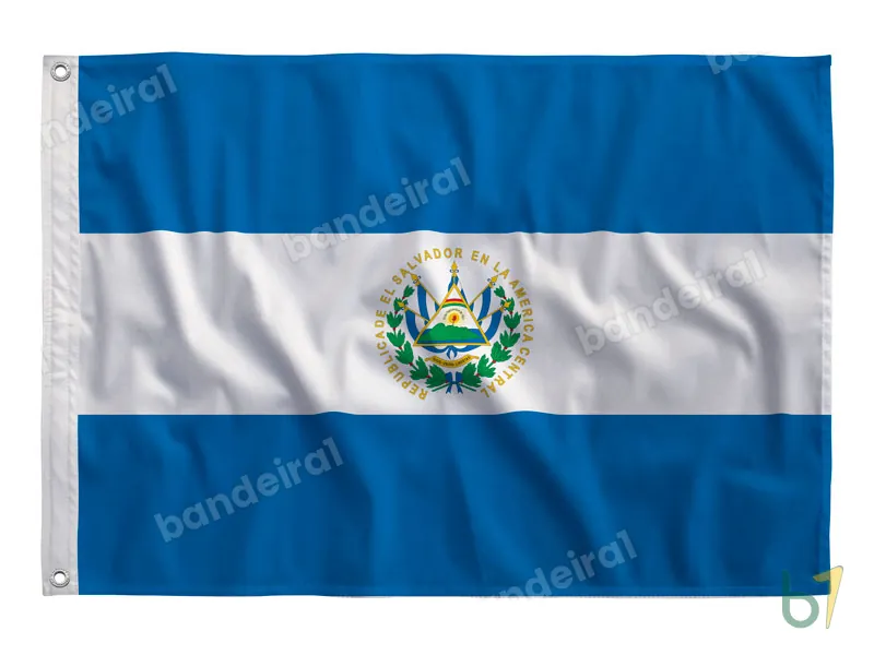 Bandeira de El Salvador — poliéster — vista frontal
