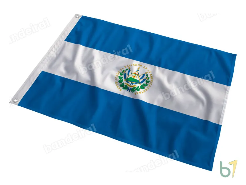 Bandeira de El Salvador — poliéster — em movimento
