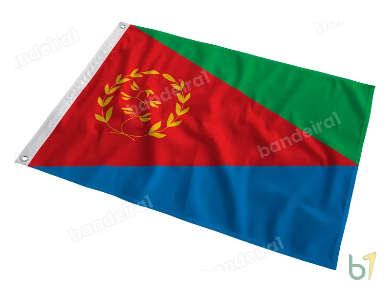 Bandeira da Eritreia — poliéster — em movimento