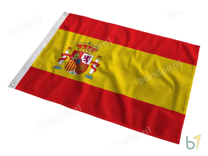 Bandeira da Espanha — poliéster — em movimento
