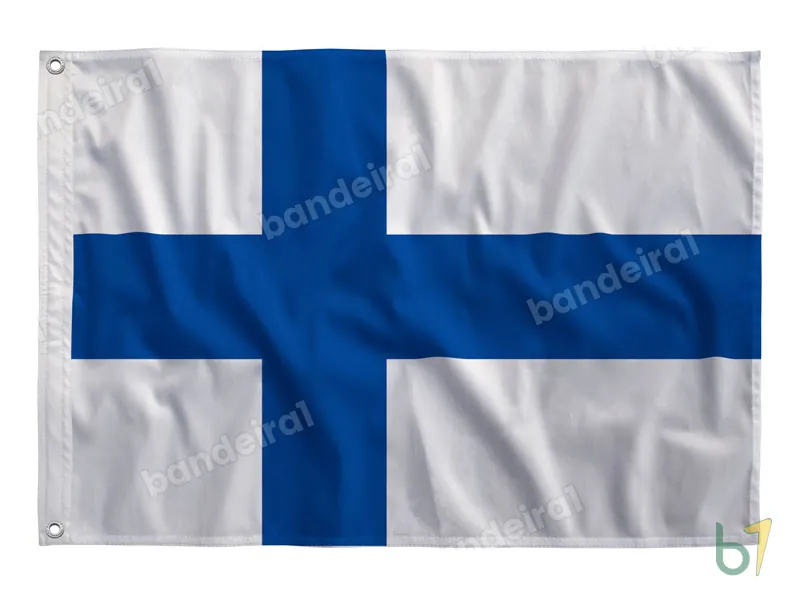 Bandeira da Finlândia — poliéster — vista frontal
