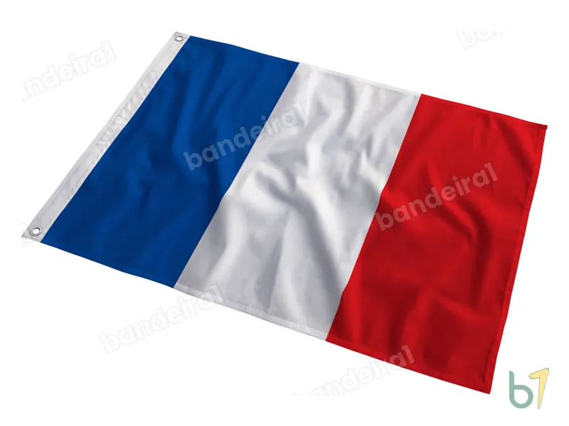 Bandeira da França — poliéster — em movimento