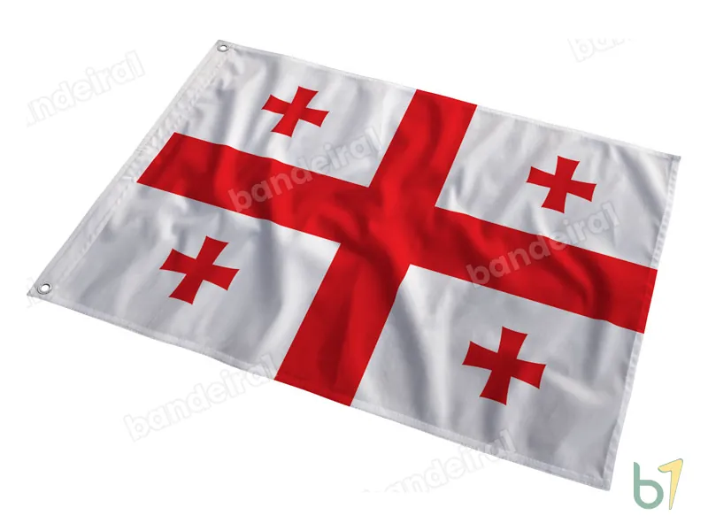 Bandeira da Geórgia — poliéster — em movimento