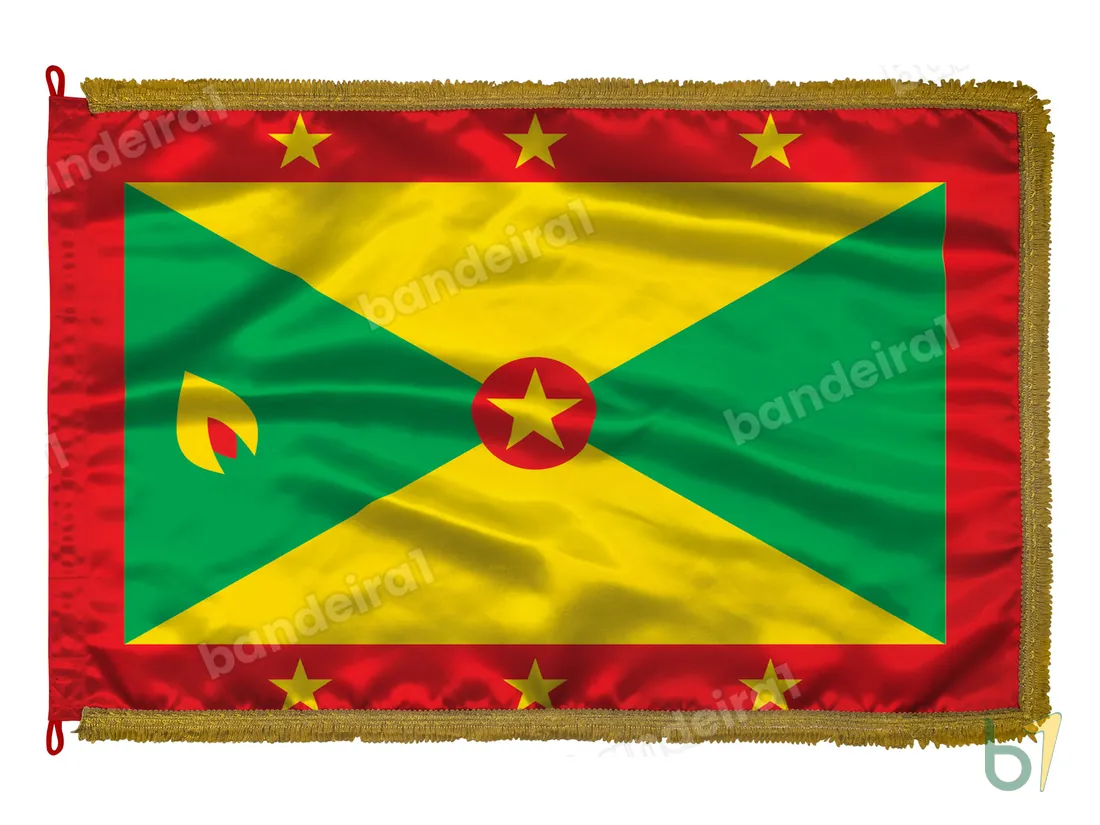 Bandeira de Granada — cetim com franja ouro velho