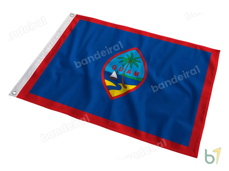 Bandeira de Guam — poliéster — em movimento