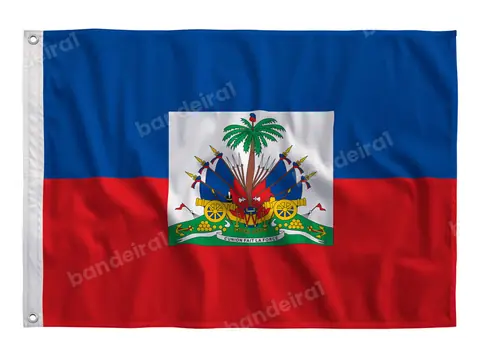 Bandeira do Haiti com Brasão