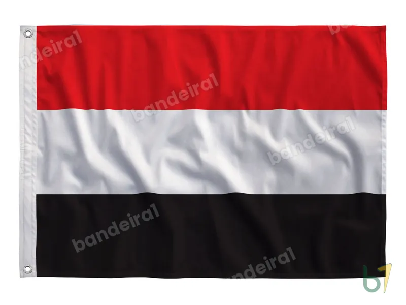 Bandeira do Iêmen — poliéster — vista frontal