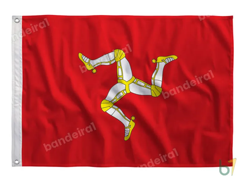 Bandeira da Ilha de Man — poliéster — vista frontal