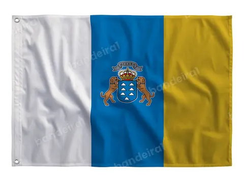 Bandeira das Ilhas Canárias com Brasão