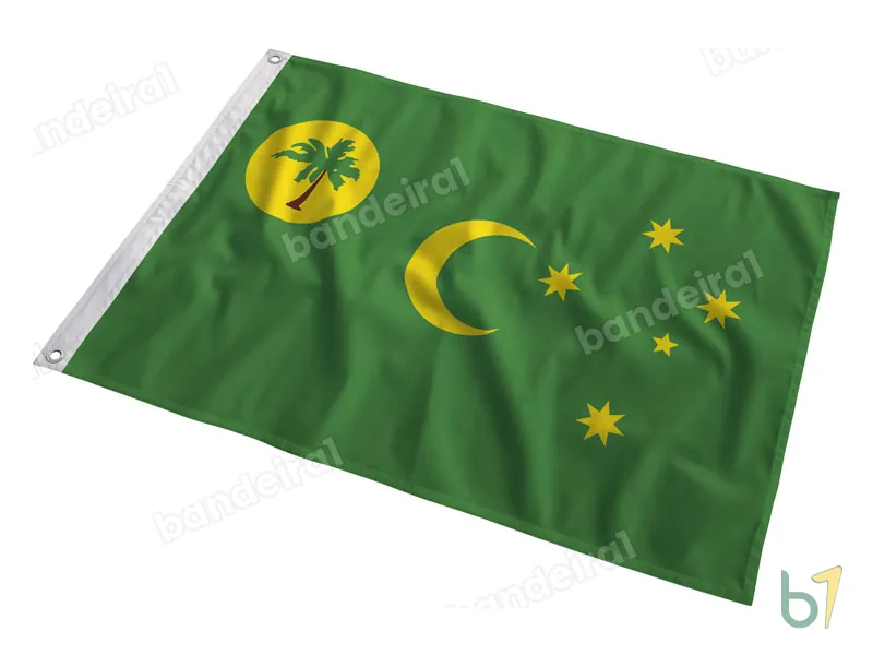 Bandeira das Ilhas Cocos — poliéster — em movimento