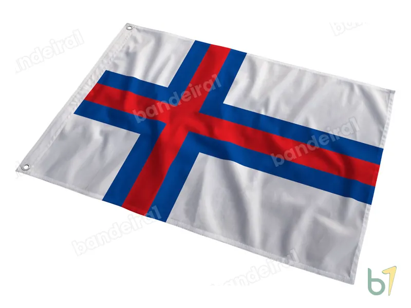 Bandeira das Ilhas Faroé — poliéster — em movimento