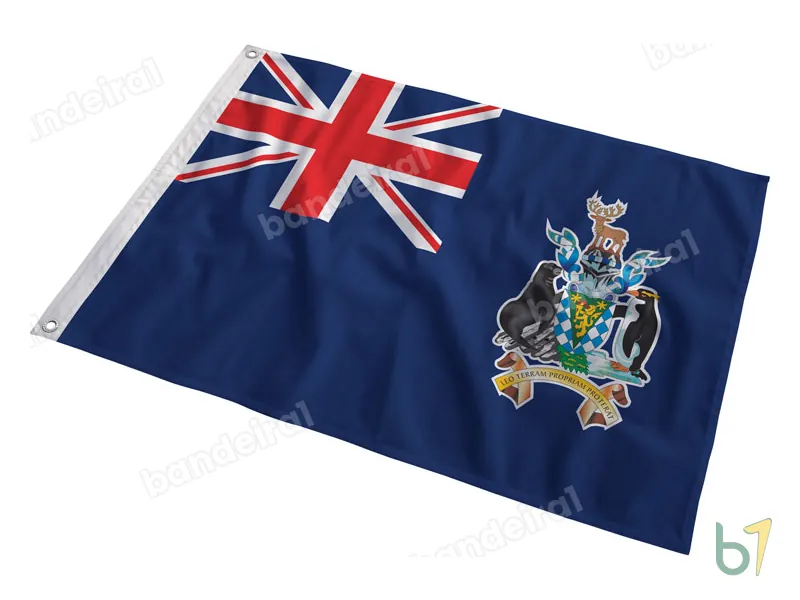 Bandeira das Ilhas Geórgia do Sul — poliéster — em movimento
