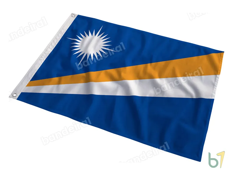 Bandeira das Ilhas Marshall — poliéster — em movimento