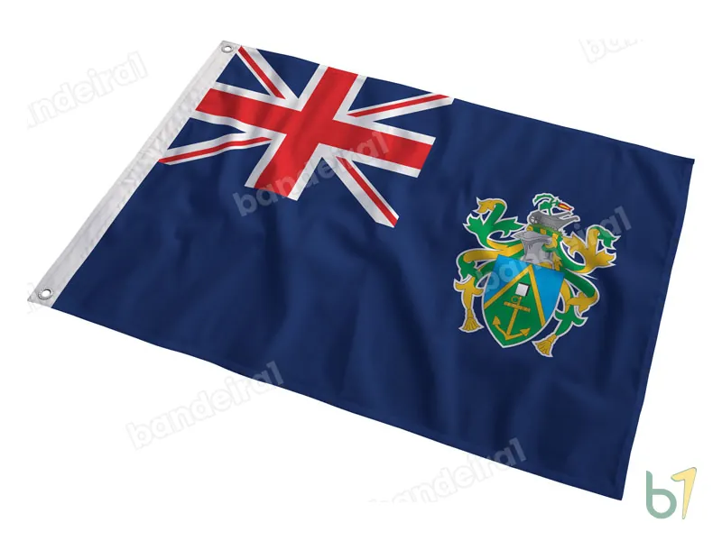 Bandeira das Ilhas Pitcairn — poliéster — em movimento