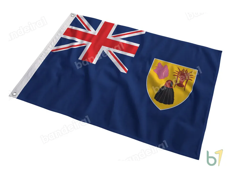 Bandeira das Ilhas Turks e Caicos — poliéster — em movimento