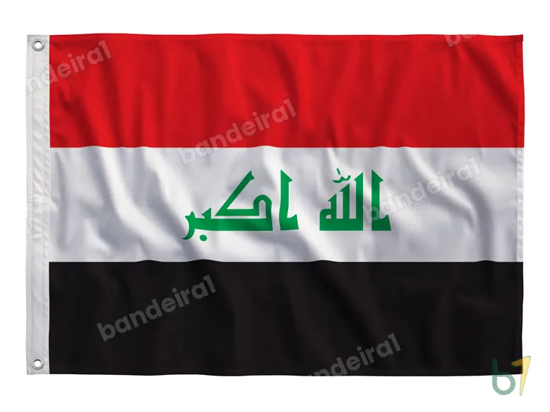 Bandeira do Iraque — poliéster — vista frontal