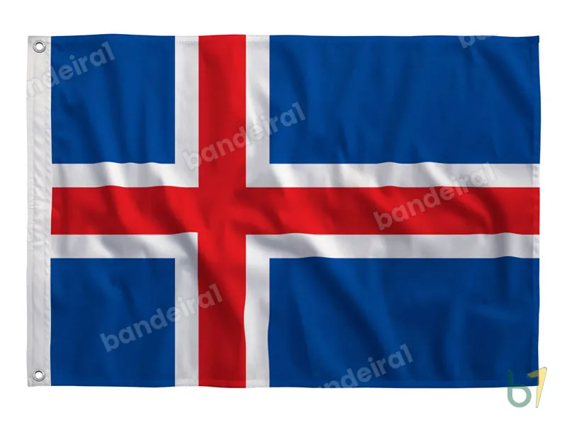 Bandeira da Islândia — poliéster — vista frontal