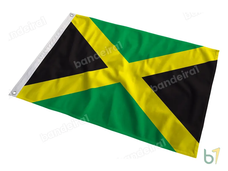 Bandeira da Jamaica — poliéster — em movimento