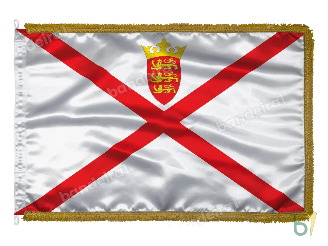 Bandeira de Jersey — cetim com franja ouro velho