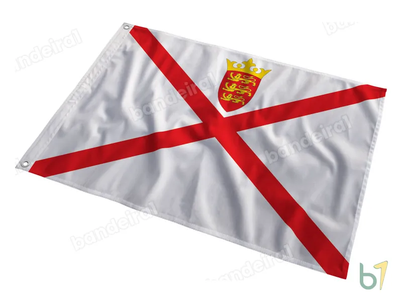 Bandeira de Jersey — poliéster — em movimento