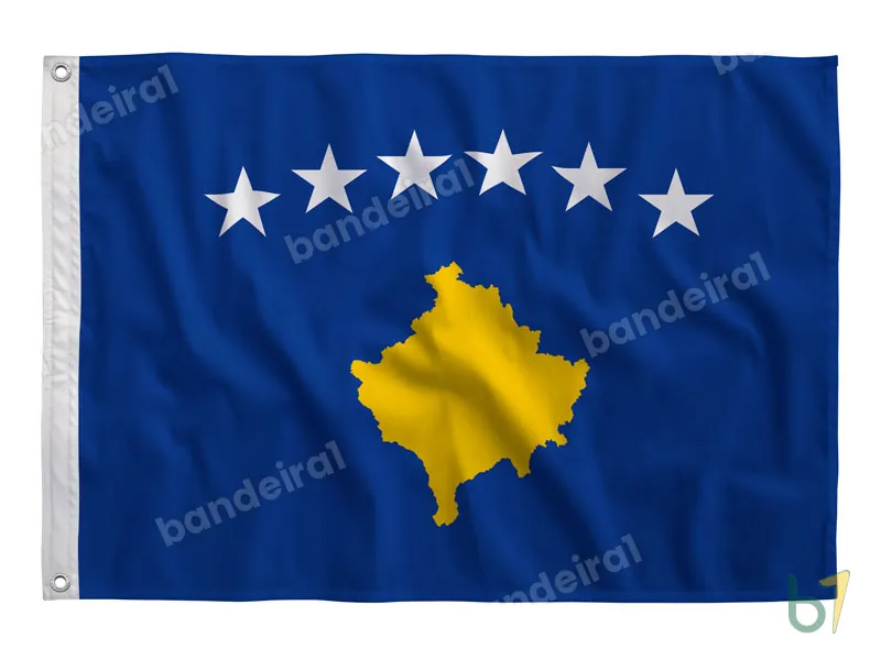 Bandeira do Kosovo — poliéster — vista frontal