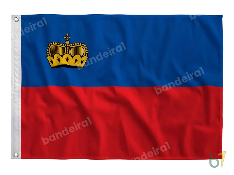 Bandeira de Liechtenstein — poliéster — vista frontal