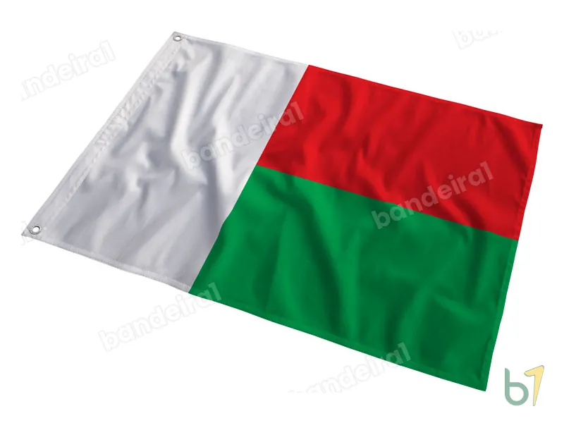 Bandeira de Madagascar — poliéster — em movimento