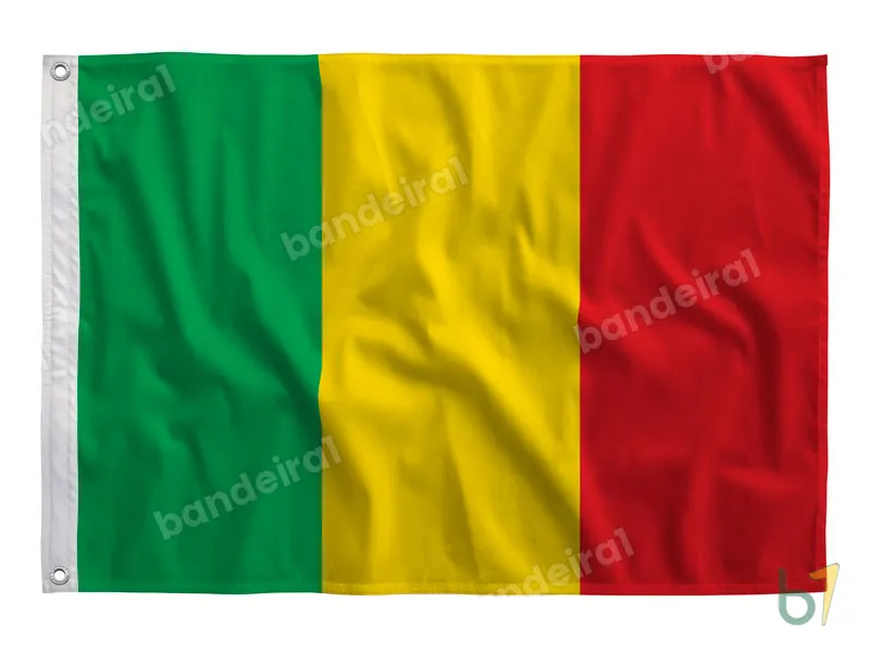 Bandeira do Mali — poliéster — vista frontal