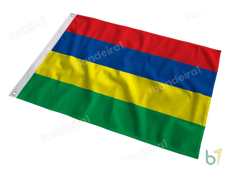 Bandeira de Maurício — poliéster — em movimento