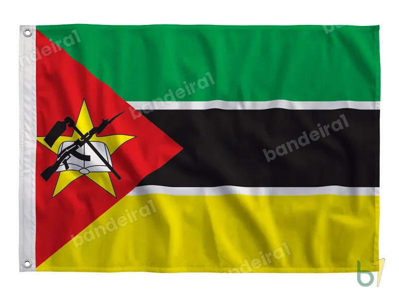 Bandeira de Moçambique — poliéster — vista frontal