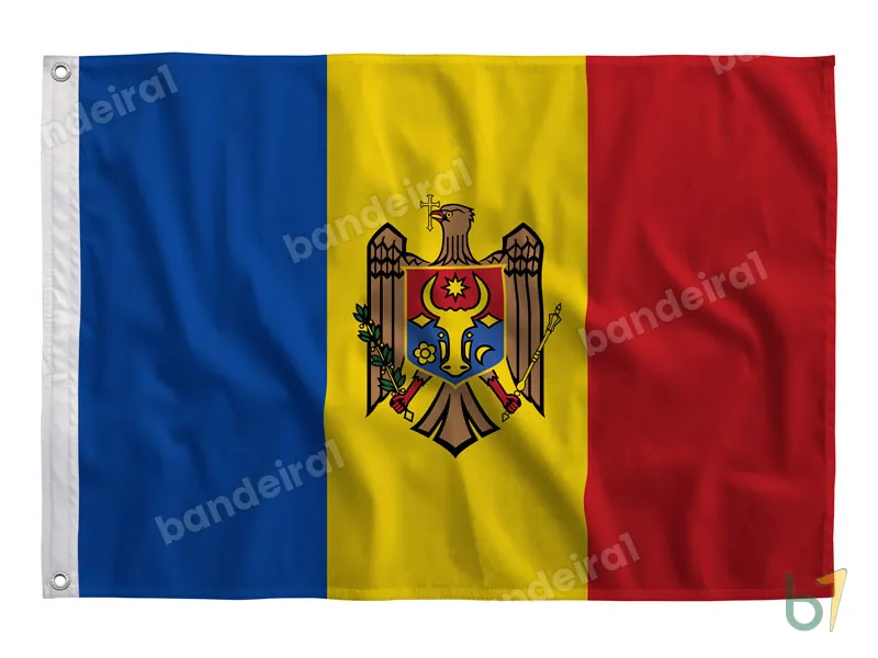 Bandeira da Moldávia (Moldova) — poliéster — vista frontal