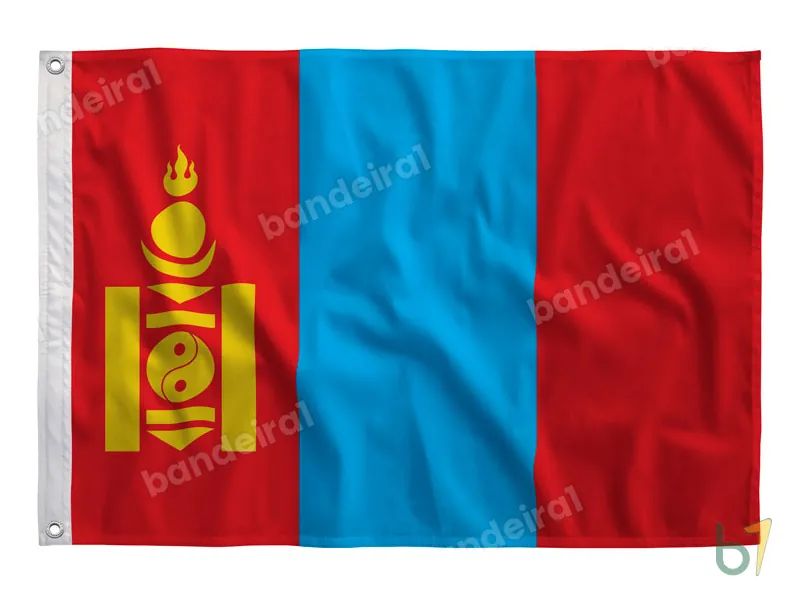 Bandeira da Mongólia — poliéster — vista frontal
