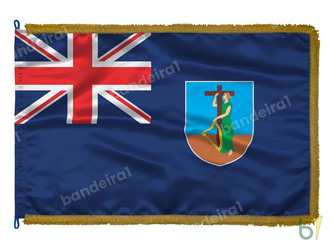 Bandeira de Montserrat — cetim com franja ouro velho