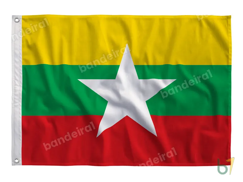 Bandeira de Myanmar — poliéster — vista frontal